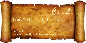 Csánitz Lili névjegykártya