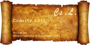 Csánitz Lili névjegykártya