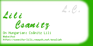 lili csanitz business card